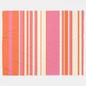 Komplexe Streifen - Rosa, Orange und Creme Fleecedecke (Vorderseite (Horizontal))