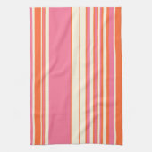 Komplexe Streifen - Rosa, Orange und Creme Geschirrtuch (Vertikal)
