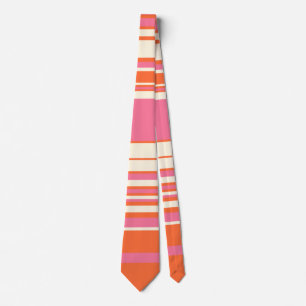 Komplexe Streifen - Rosa, Orange und Creme Krawatte