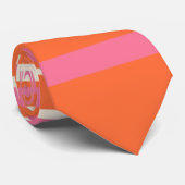 Komplexe Streifen - Rosa, Orange und Creme Krawatte (Gerollt)