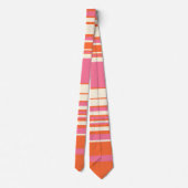 Komplexe Streifen - Rosa, Orange und Creme Krawatte (Rückseite)