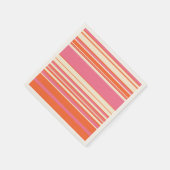 Komplexe Streifen - Rosa, Orange und Creme Serviette (Ecke)