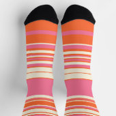 Komplexe Streifen - Rosa, Orange und Creme Socken (Oben)