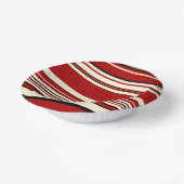 Komplexe Streifen - Rot und Creme Pappteller (Gewinkelt)