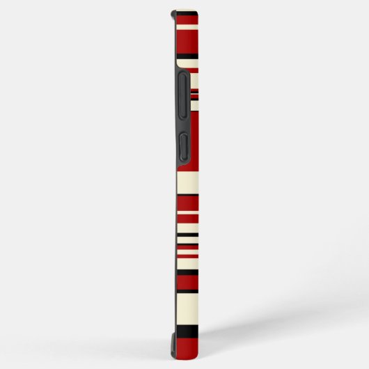 Komplexe Streifen - Rot und Creme Samsung Galaxy Hülle (Rechte Seite)