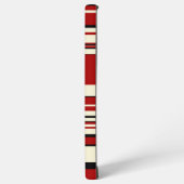 Komplexe Streifen - Rot und Creme Samsung Galaxy Hülle (Linke Seite)