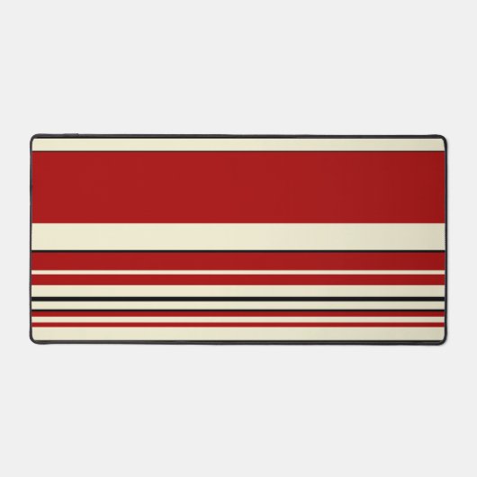 Komplexe Streifen - Rot und Creme Schreibtischunterlage (Vorderseite)