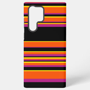Komplexe Streifen - Schwarz, Pink, Orange und Gelb Samsung Galaxy Hülle