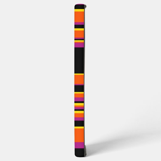 Komplexe Streifen - schwarz, rosa, orange und gelb Samsung Galaxy Hülle (Linke Seite)