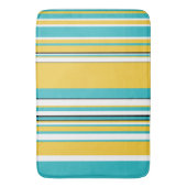 Komplexe Streifen - Türkis und Gelb Badematte (Vorderseite Vertikal)