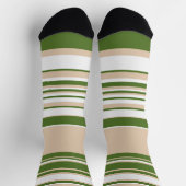 Komplexe Streifen - weiß, sand und palmengrün Socken (Oben)