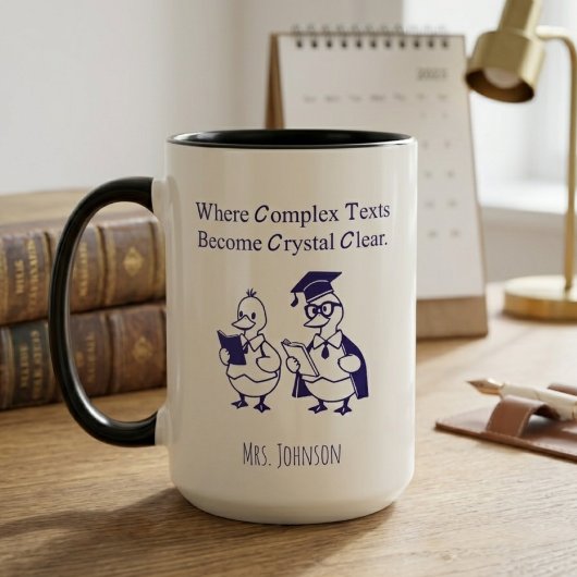 Komplexe Texte Kristallklar Englischlehrer-Design Tasse