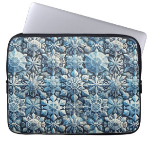 Komplexe, von Frost inspirierte Ornamental Muster Laptopschutzhülle