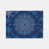Komplexer blauer geometrischer Stern-Mandala-Winte Fleecedecke (Vorderseite (Horizontal))