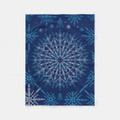 Komplexer blauer geometrischer Stern-Mandala-Winte Fleecedecke (Vorderseite)