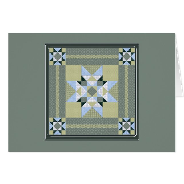 Komplexer Stern-Flecken in Grünem u. im Blau (Vorderseite (Horizontal))