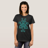 Komplexer Türkisblauer Oktopus T-Shirt (Vorne ganz)
