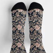 Komplexes, ausgefeiltes Blumen-Spitzen-Design Socken (Oben)