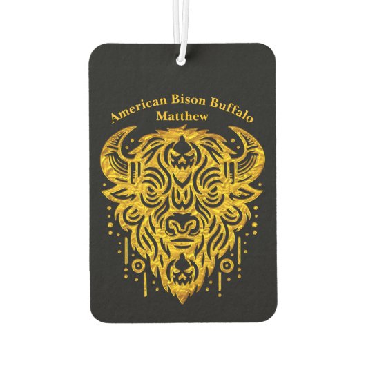 Komplexes Bison-Design mit Stammelementen Autolufterfrischer (Rückseite)