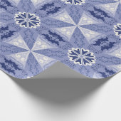 Komplexes blau-weißes geometrisches Muster Geschenkpapier (Ecke)