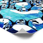 Komplexes blaues abstraktes Muster Poster (Ecke)