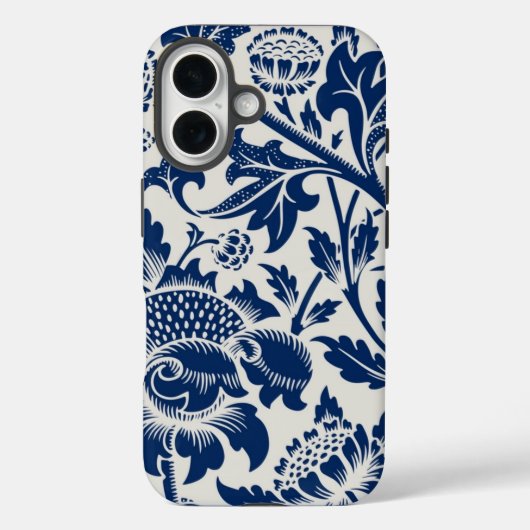 Komplexes blaues Blumenmuster auf hellem Hintergru Case-Mate iPhone Hülle (Rückseite)