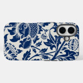 Komplexes blaues Blumenmuster auf hellem Hintergru Case-Mate iPhone Hülle (Rückseite (Horizontal))