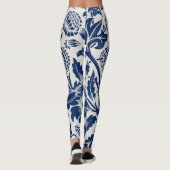 Komplexes blaues Blumenmuster auf hellem Hintergru Leggings (Rückseite)