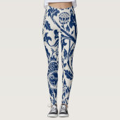 Komplexes blaues Blumenmuster auf hellem Hintergru Leggings (Vorderseite)