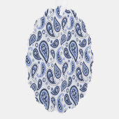 Komplexes blaues florales Paisley-Druckdesign Ornament Karte (Rechts)