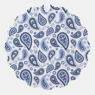 Komplexes blaues florales Paisley-Druckdesign Ornament Karte