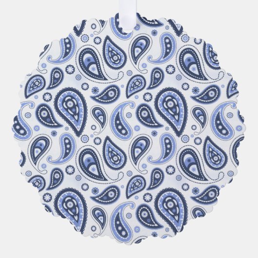 Komplexes blaues florales Paisley-Druckdesign Ornament Karte (Vorderseite)