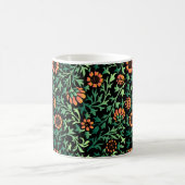 Komplexes Blumenmuster mit grünen Blättern Kaffeetasse (Mittel)