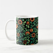 Komplexes Blumenmuster mit grünen Blättern Kaffeetasse (Links)