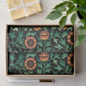 Komplexes Blumenmuster mit grünen Blättern Seidenpapier (Geschenk)