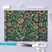 Komplexes Blumenmuster mit grünen Blättern Seidenpapier (Handwerk)