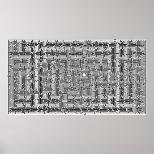 Komplexes computergeneriertes Maze Zeichnend Poster