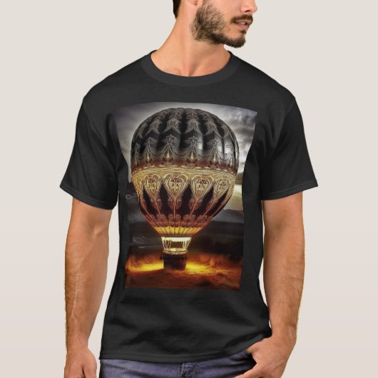 Komplexes Design auf halbtransparentem Heißluftbal T-Shirt (Vorderseite)