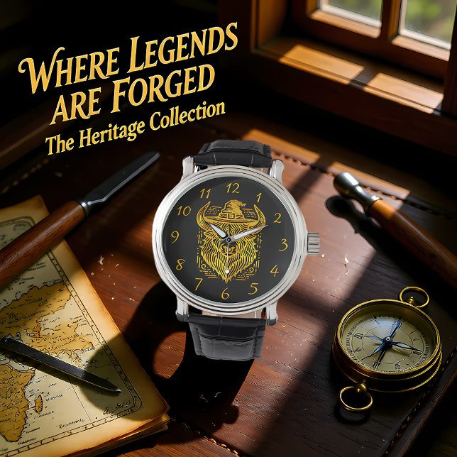 Komplexes Design eines Bison mit einem Hut Armbanduhr (Von Creator hochgeladen)