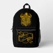 Komplexes Design eines Bison mit einem Hut Bedruckter Rucksack (Vorderseite)