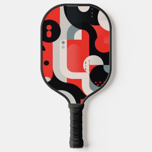 Komplexes Design mit Formen und Punkten Pickleball Schläger (Vorderseite)