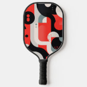 Komplexes Design mit Formen und Punkten Pickleball Schläger (Rückseite)