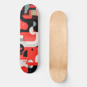 Komplexes Design mit Formen und Punkten Skateboard (Vorderseite)