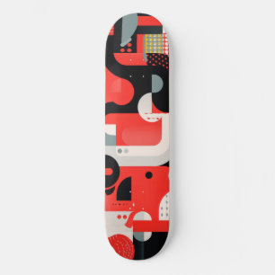 Komplexes Design mit Formen und Punkten Skateboard
