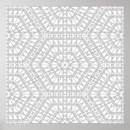 Komplexes Dreiecks-Mosaik-Mandala-Musterdesign Poster