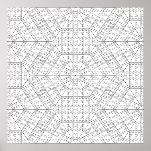 Komplexes Dreiecks-Mosaik-Mandala-Musterdesign Poster (Vorne)