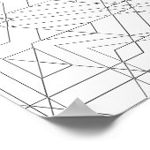 Komplexes eckiges Gitter-Mandala-Muster zum Ausmal Poster (Ecke)