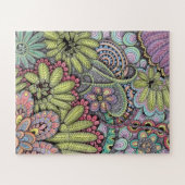 Komplexes farbenfrohes florales Doodle-Kunstmuster Puzzle (Horizontal)