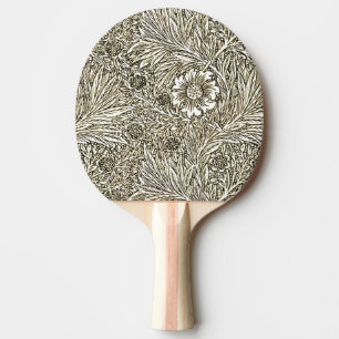 Komplexes florales Design in Braun und Weiß Tischtennis Schläger