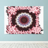 Komplexes florales Mandala-Design Leinwanddruck (Insitu (Holzboden))